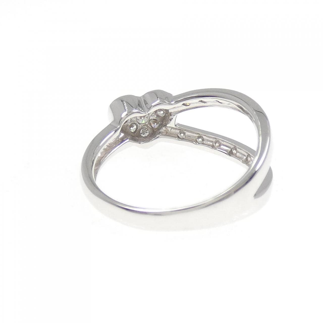K18WG ハート ダイヤモンド リング 0.2CT