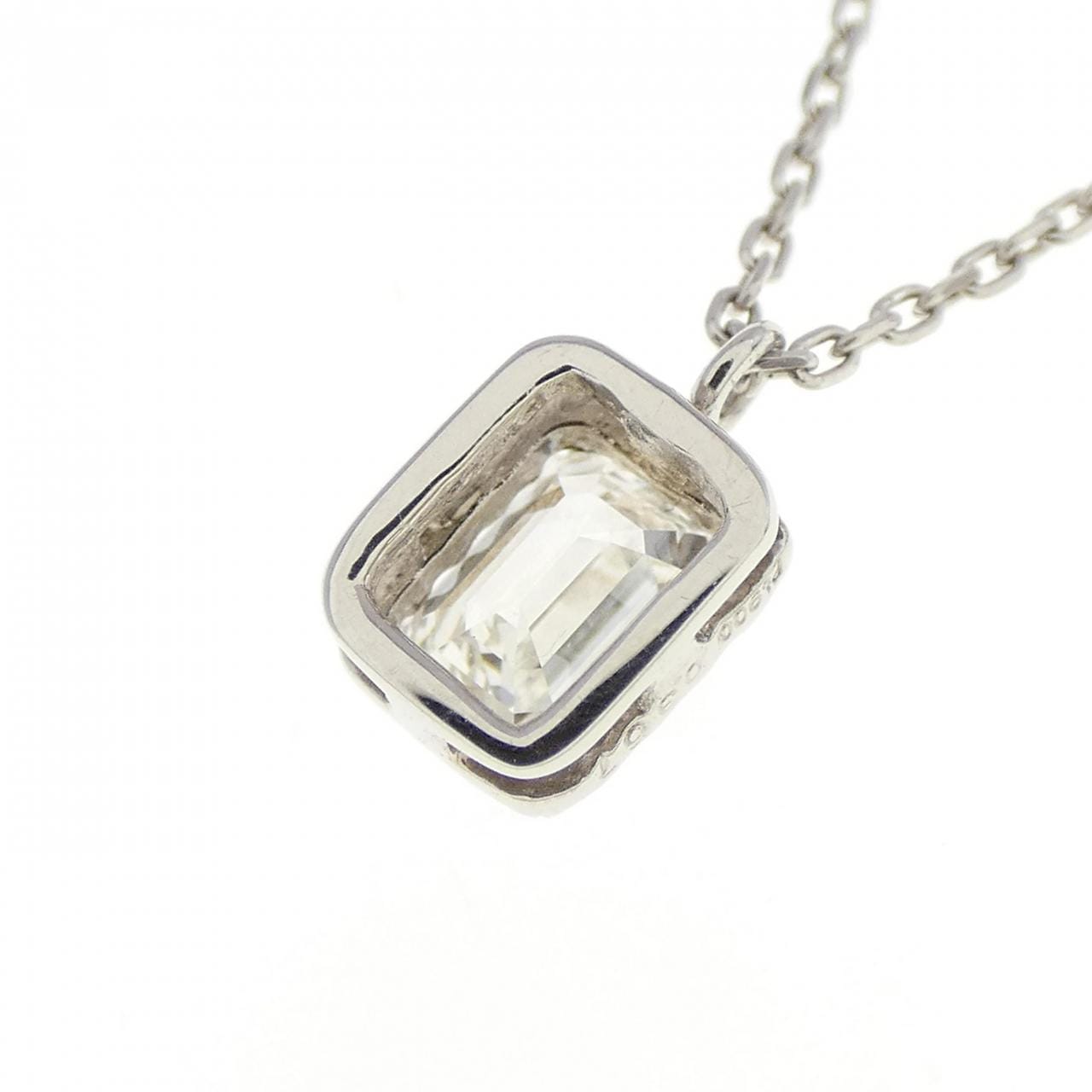 PT ダイヤモンド ネックレス 0.367CT H SI1 エメラルドカット