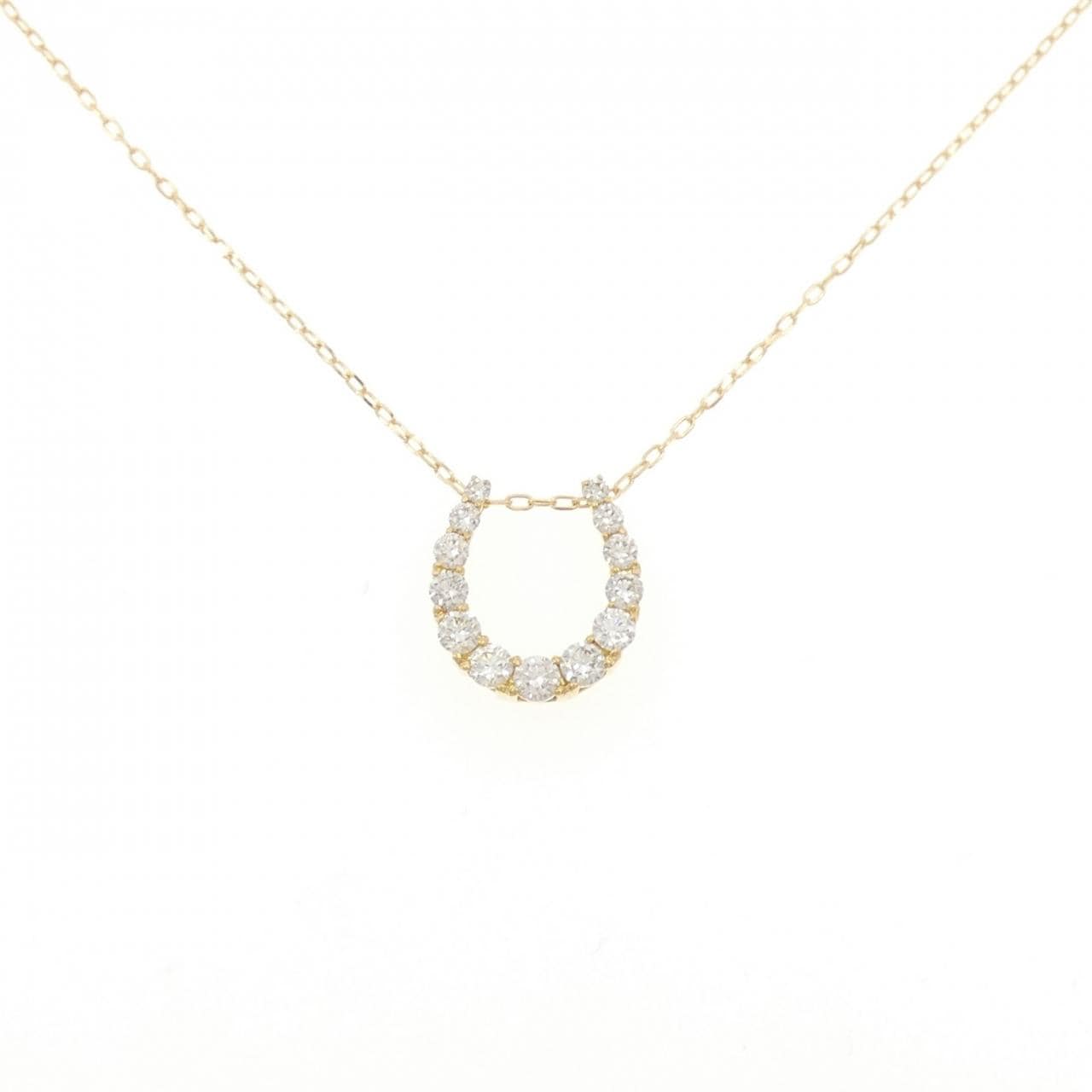 K18YG ホースシュー ダイヤモンド ネックレス 0.50CT