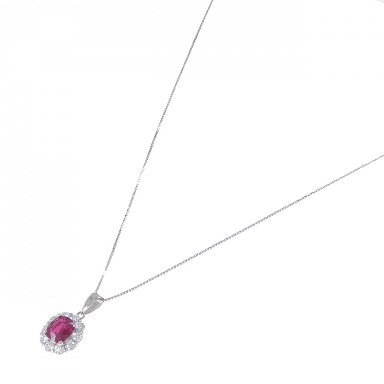 PT900/PT850 ルビー ネックレス 2.139CT ビルマ産