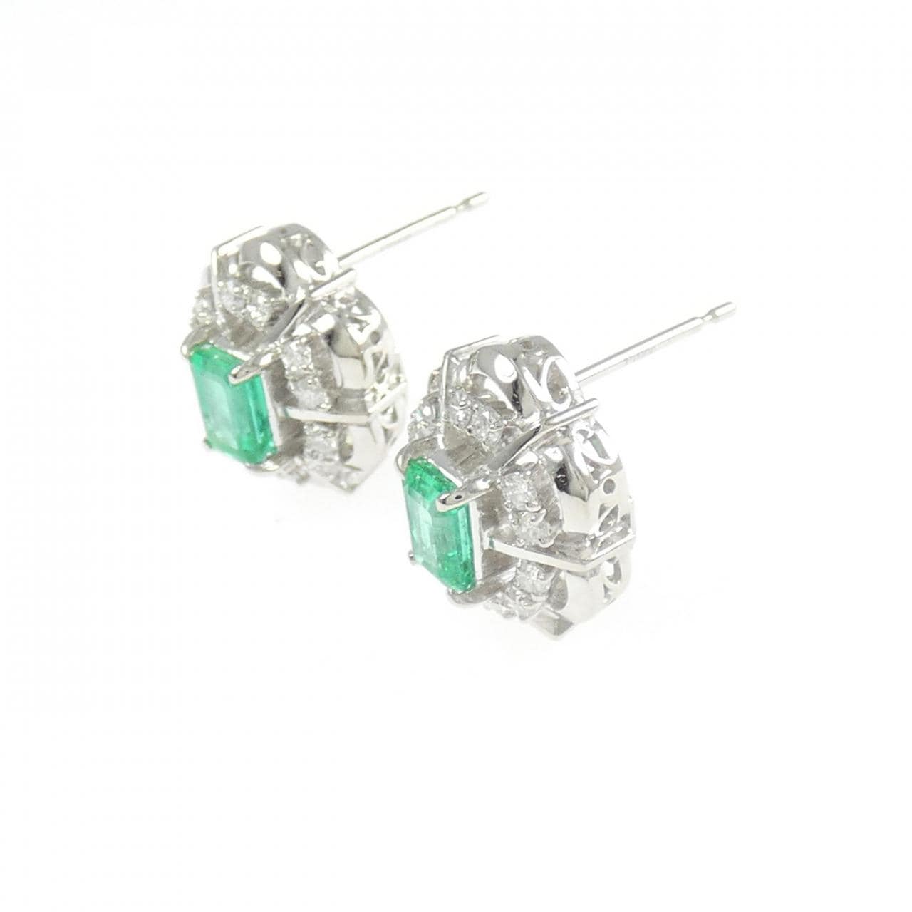 PT900 エメラルド ピアス 1.19CT