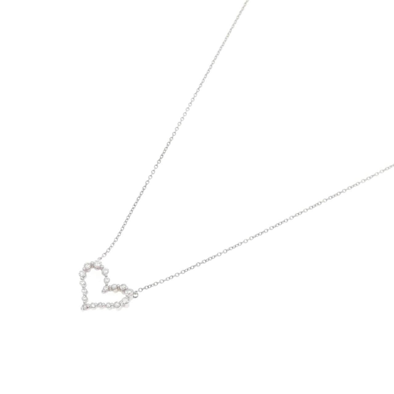 K18WG ハート ダイヤモンド ネックレス 0.20CT