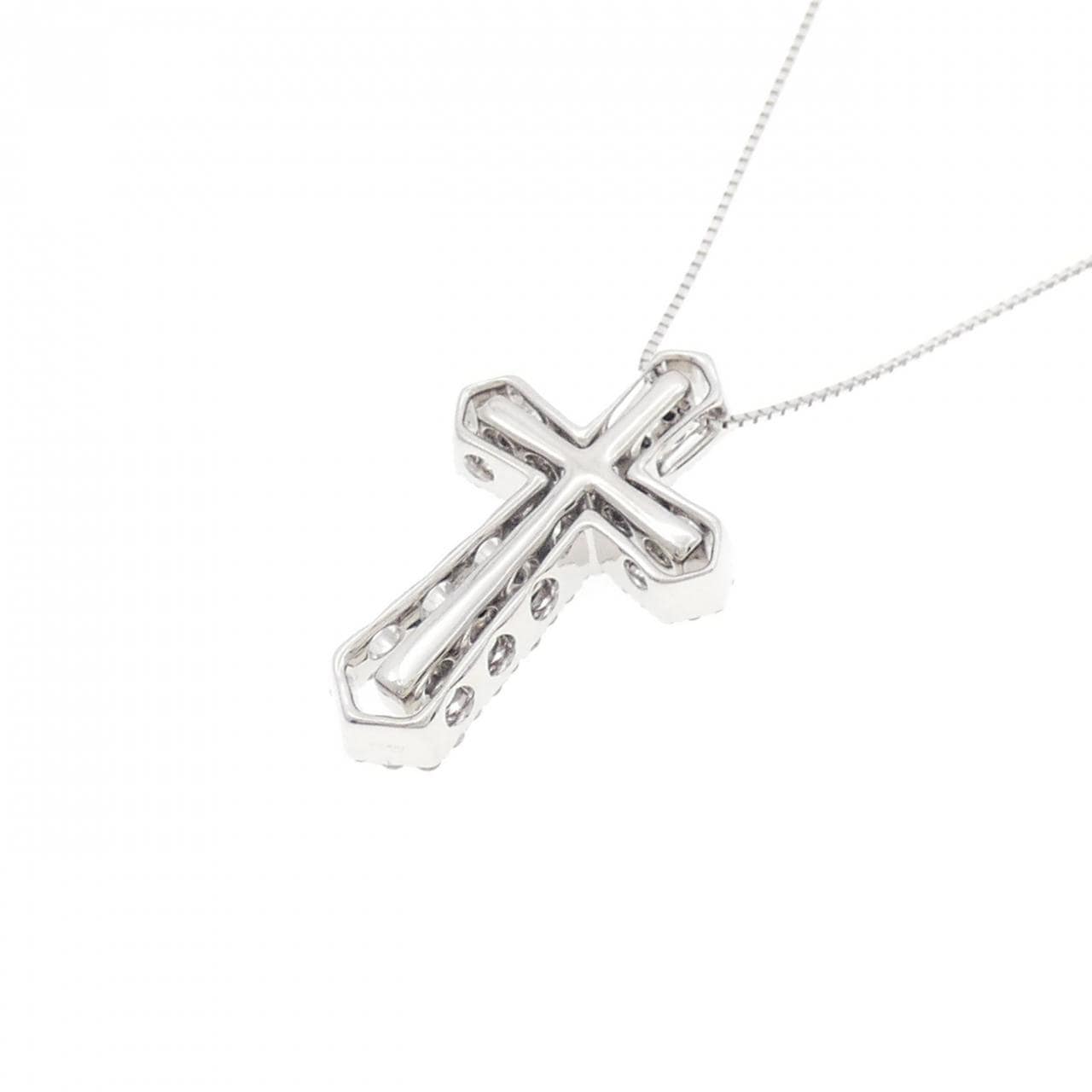 K18WG 2WAY クロス ダイヤモンド ネックレス 1.00CT