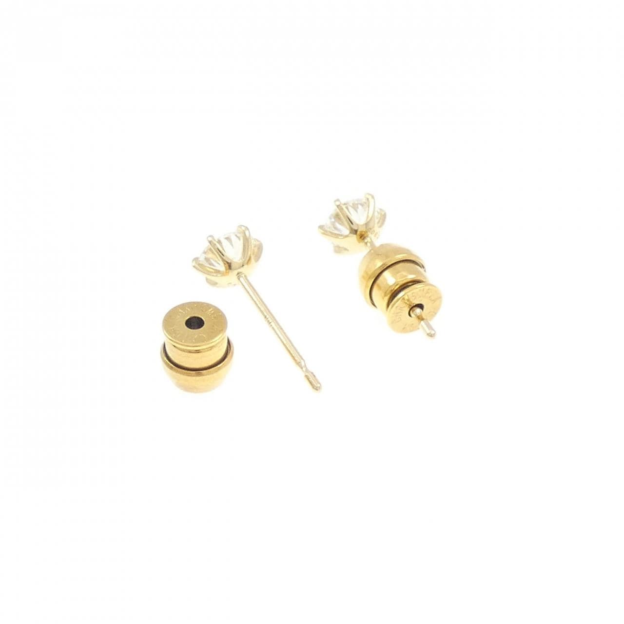 【リメイク】K18YG/ST ダイヤモンド ピアス 0.303CT 0.318CT G SI1-2 3EXT-EXT H&C