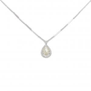 PT900/K14WG ダイヤモンド ネックレス 1.613CT LGGY SI1 ペアシェイプ