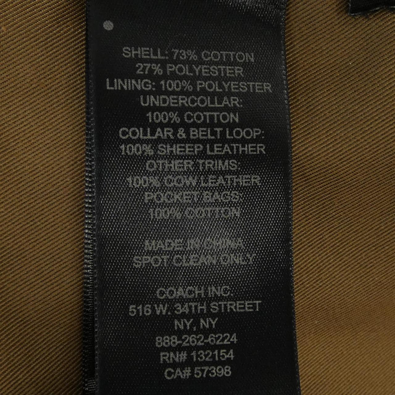 コーチ COACH F85689 トレンチコート