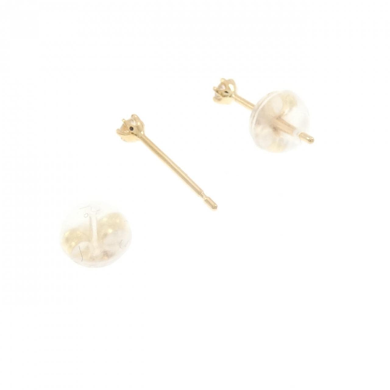 K18YG ソリティア ダイヤモンド ピアス 0.06CT