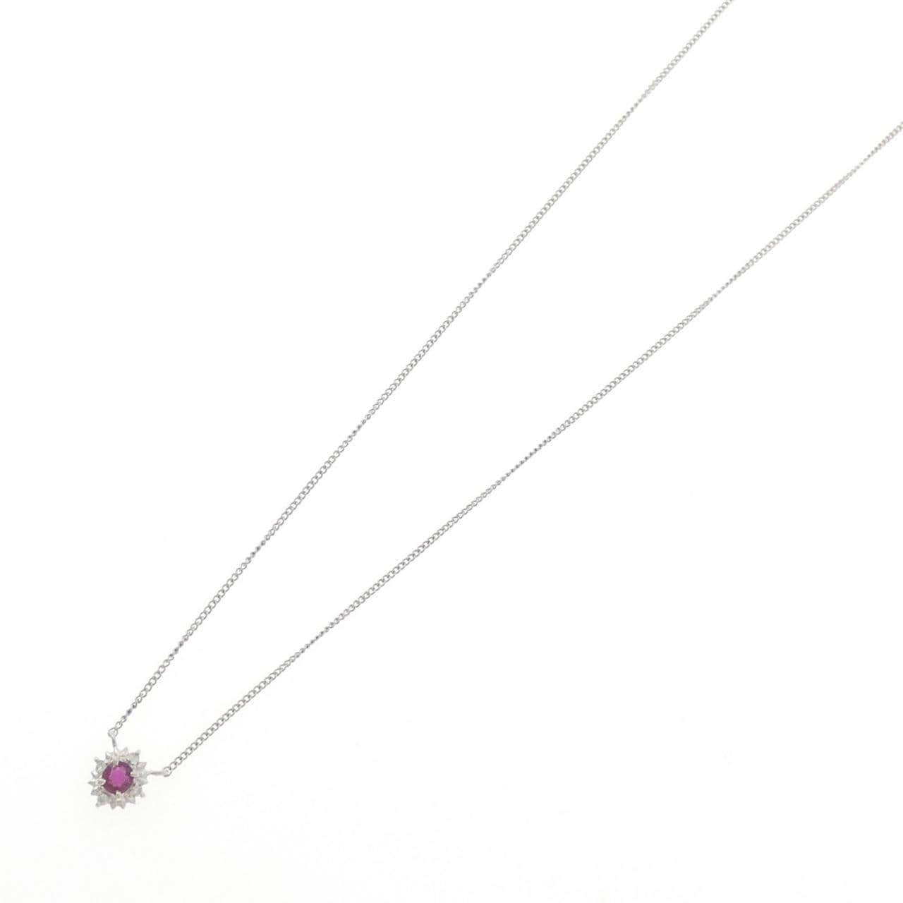 PT850 ルビー ネックレス 0.18CT
