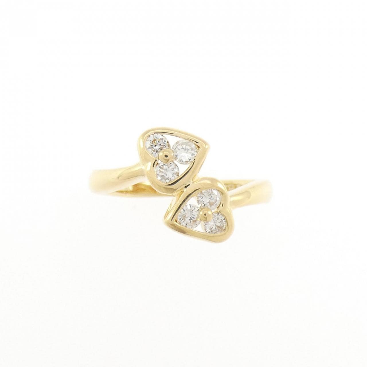 K18YG ハート ダイヤモンド ピンキーリング 0.20CT