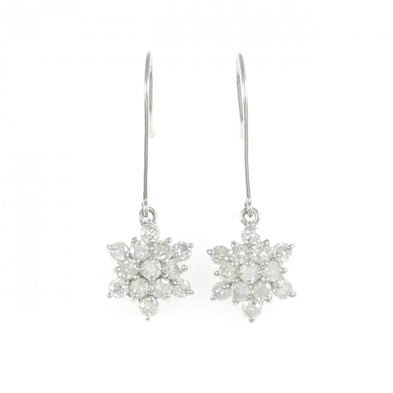 PT フラワー ダイヤモンド ピアス 1.16CT