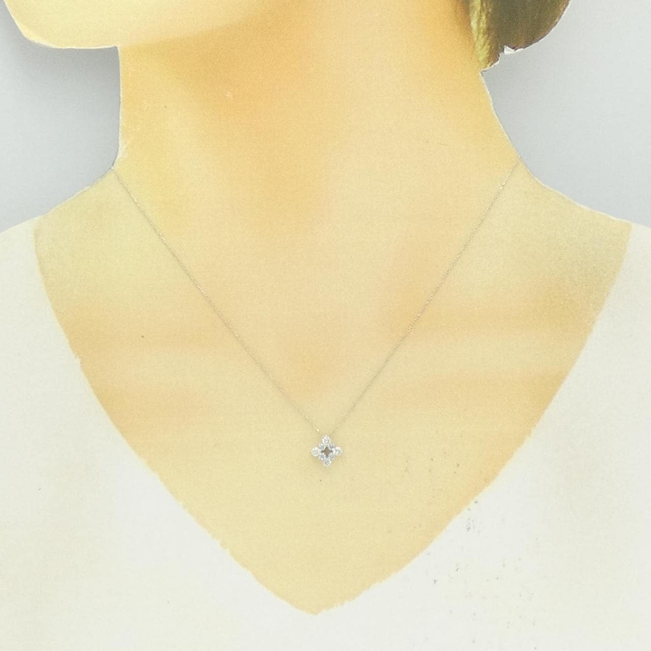 K18WG ダイヤモンド ネックレス 0.30CT