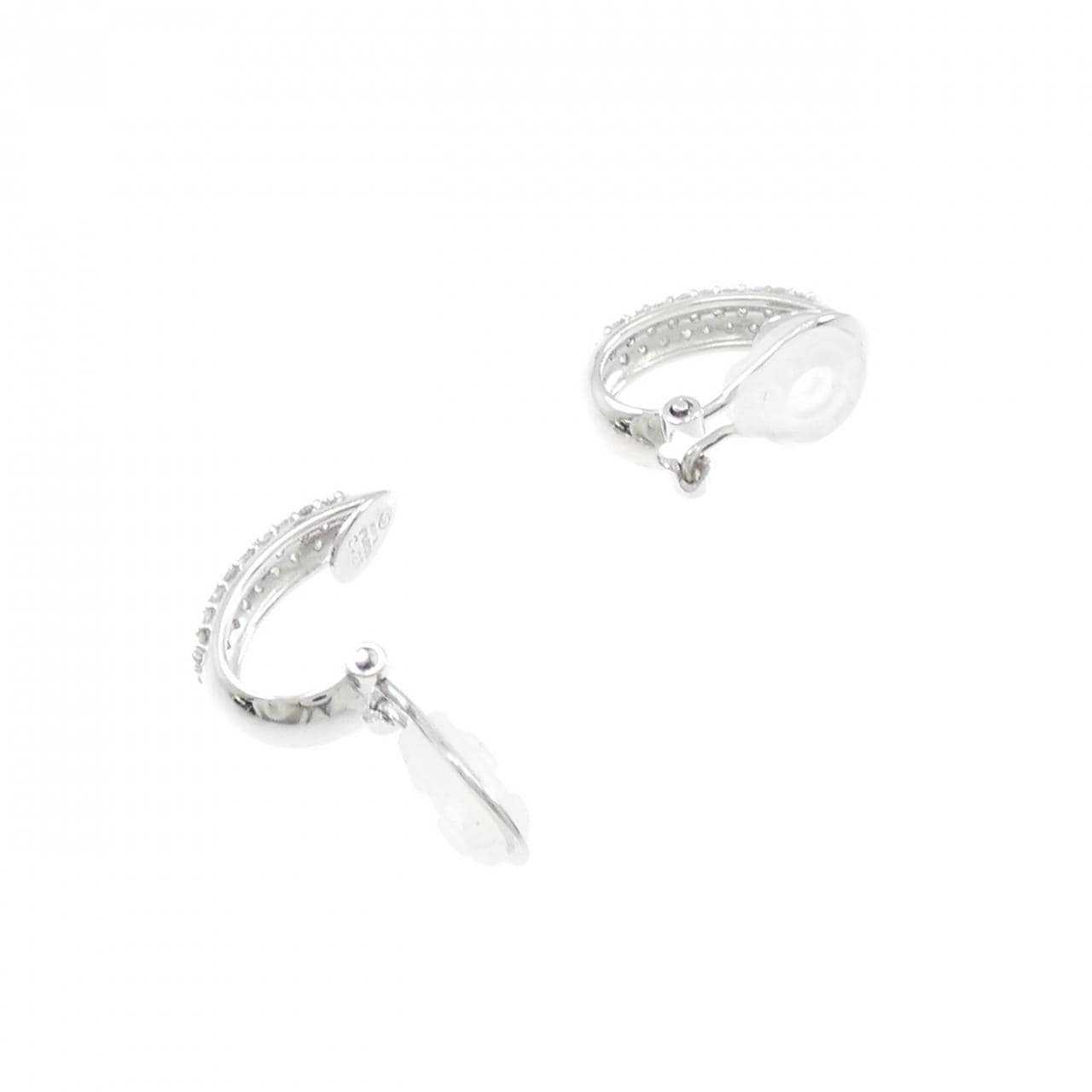 K14白金/PT900鑽石耳夹，0.50克拉