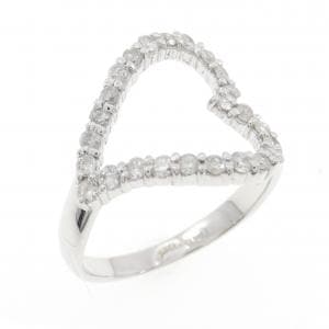 K18WG ハート ダイヤモンド リング 0.50CT
