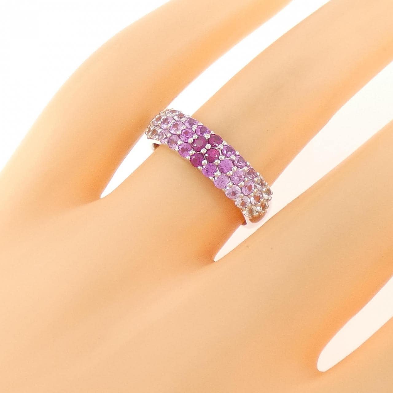 K18WG ルビー リング 0.14CT