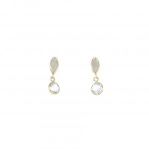 K18YG/PT850 アクアマリン ピアス