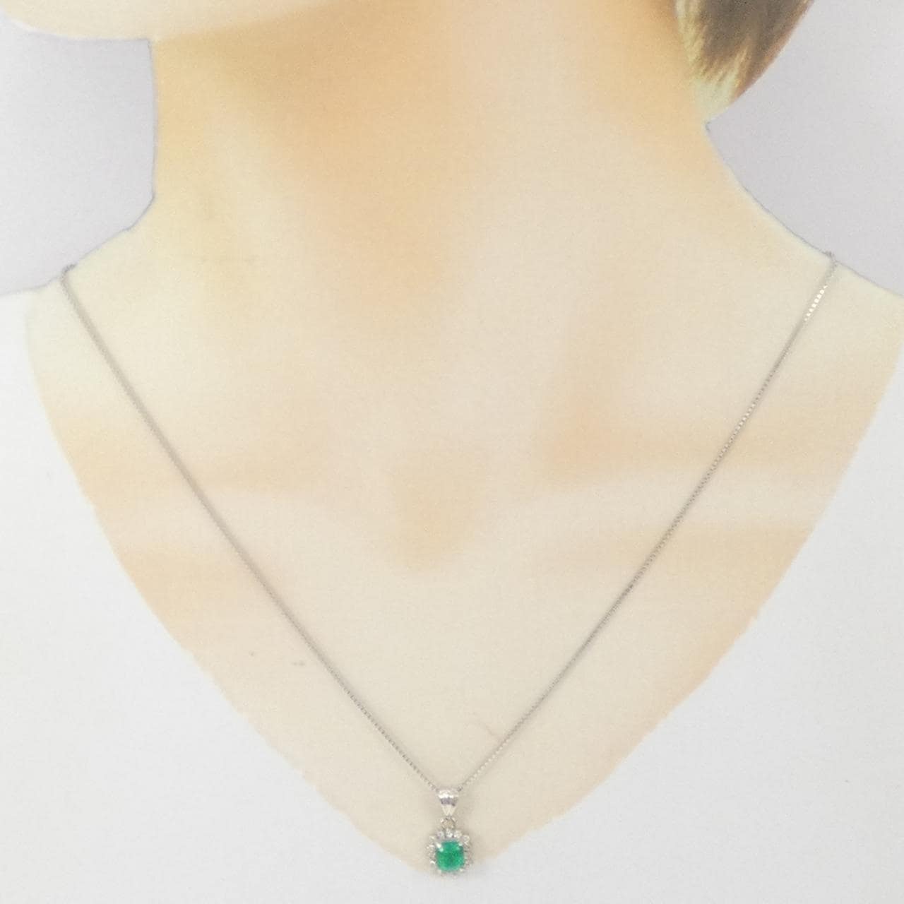 PT900/PT850 エメラルド ネックレス 0.69CT