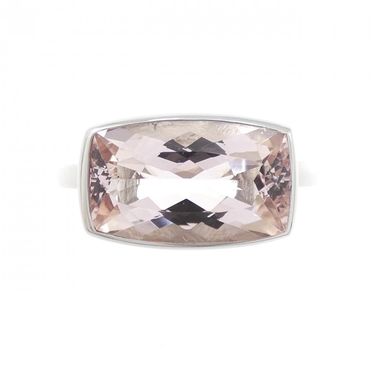 PT900 モルガナイト リング 3.78CT