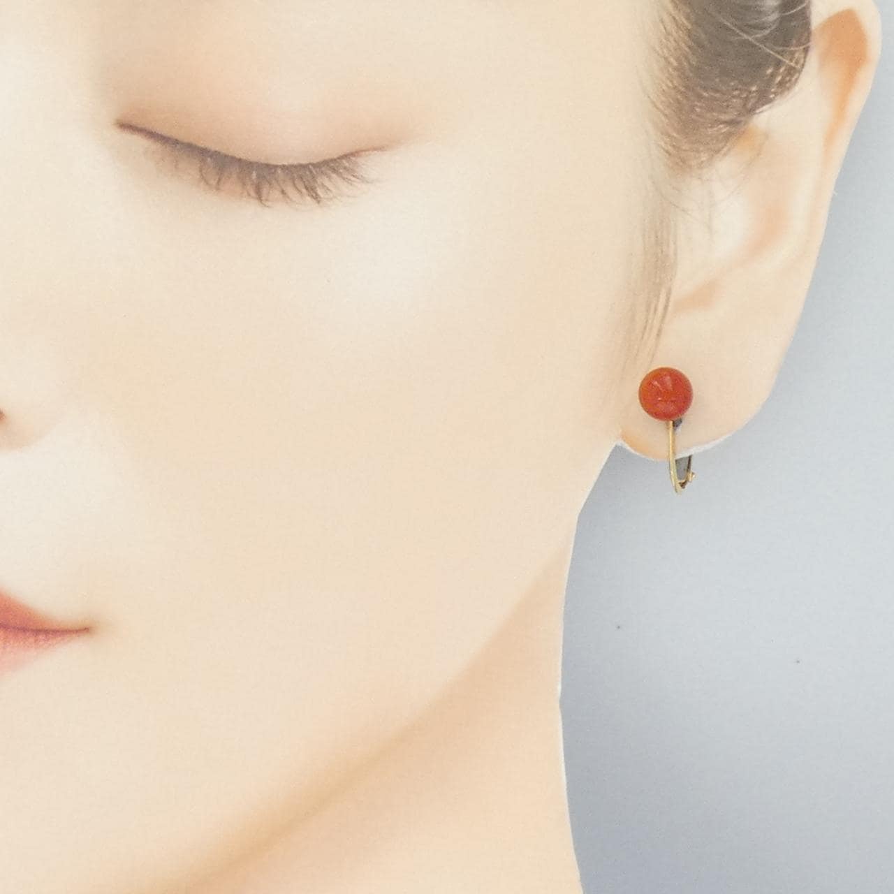 K18YG サンゴ イヤリング