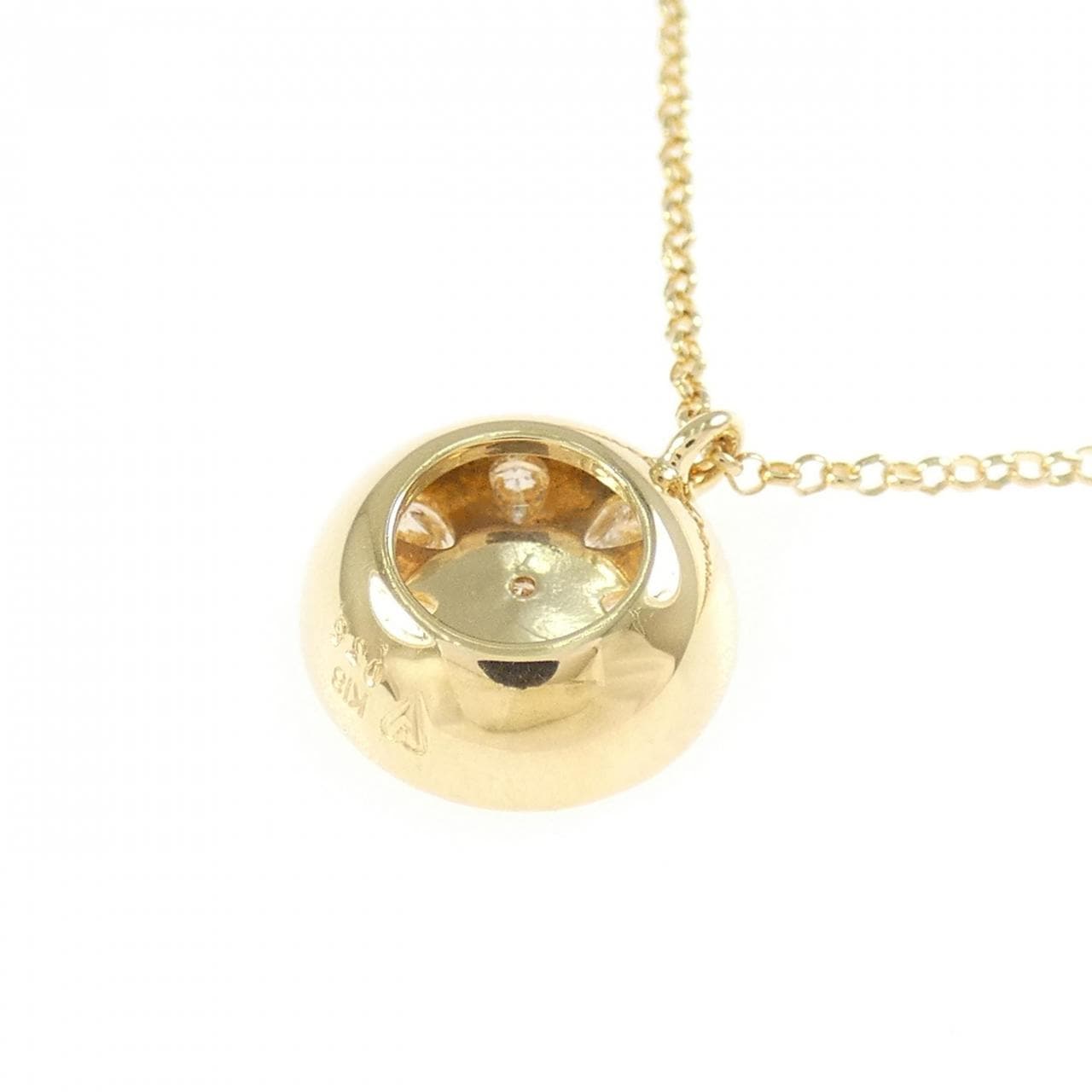 K18YG フラワー ダイヤモンド ネックレス 0.35CT