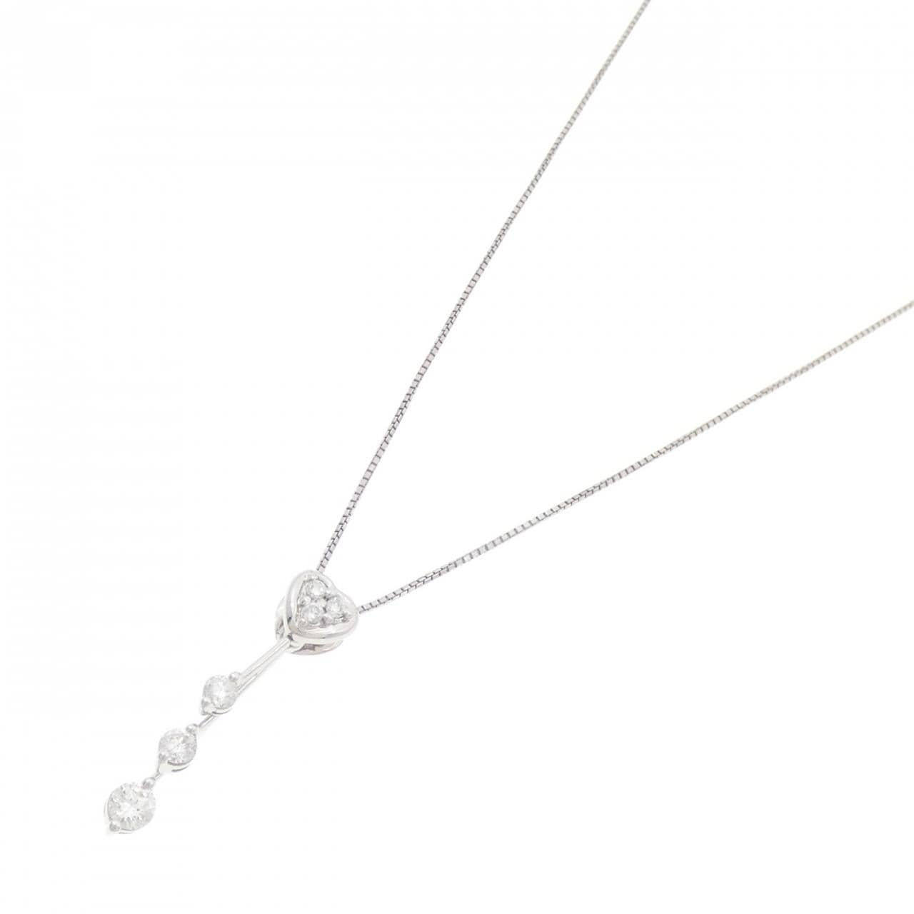 K18WG Heart Diamond Necklace 0.35CT