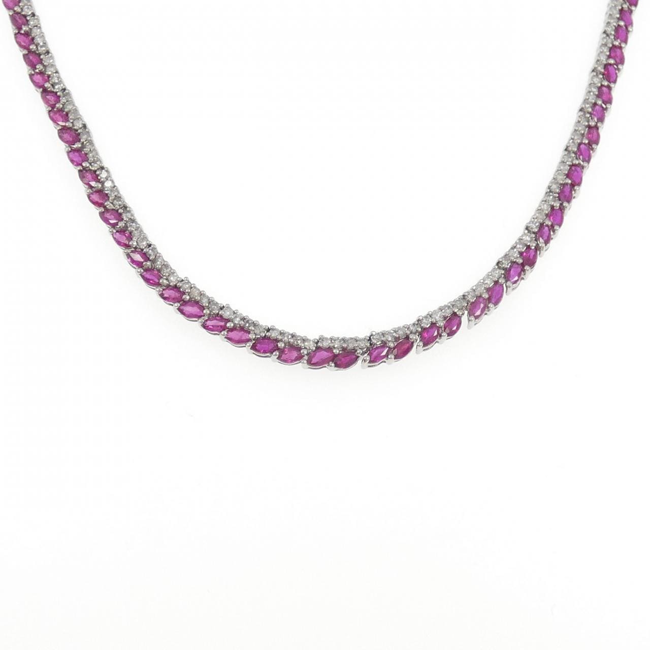 K18WG ルビー ネックレス 13.00CT