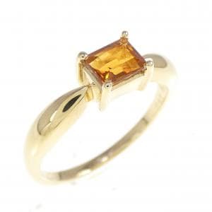 K18YG シトリン リング 0.42CT