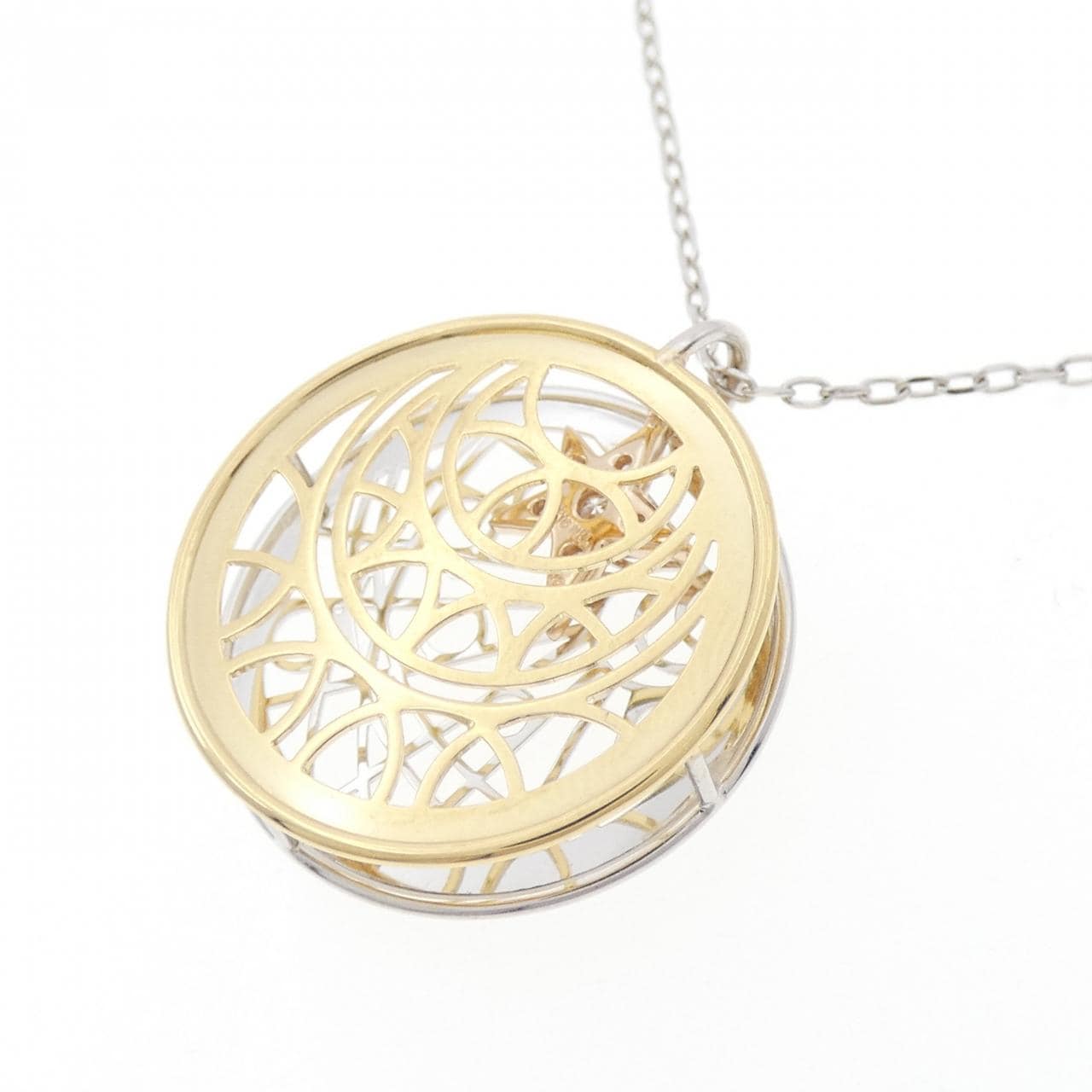 K18スリーカラー スター ダイヤモンド ネックレス 0.07CT