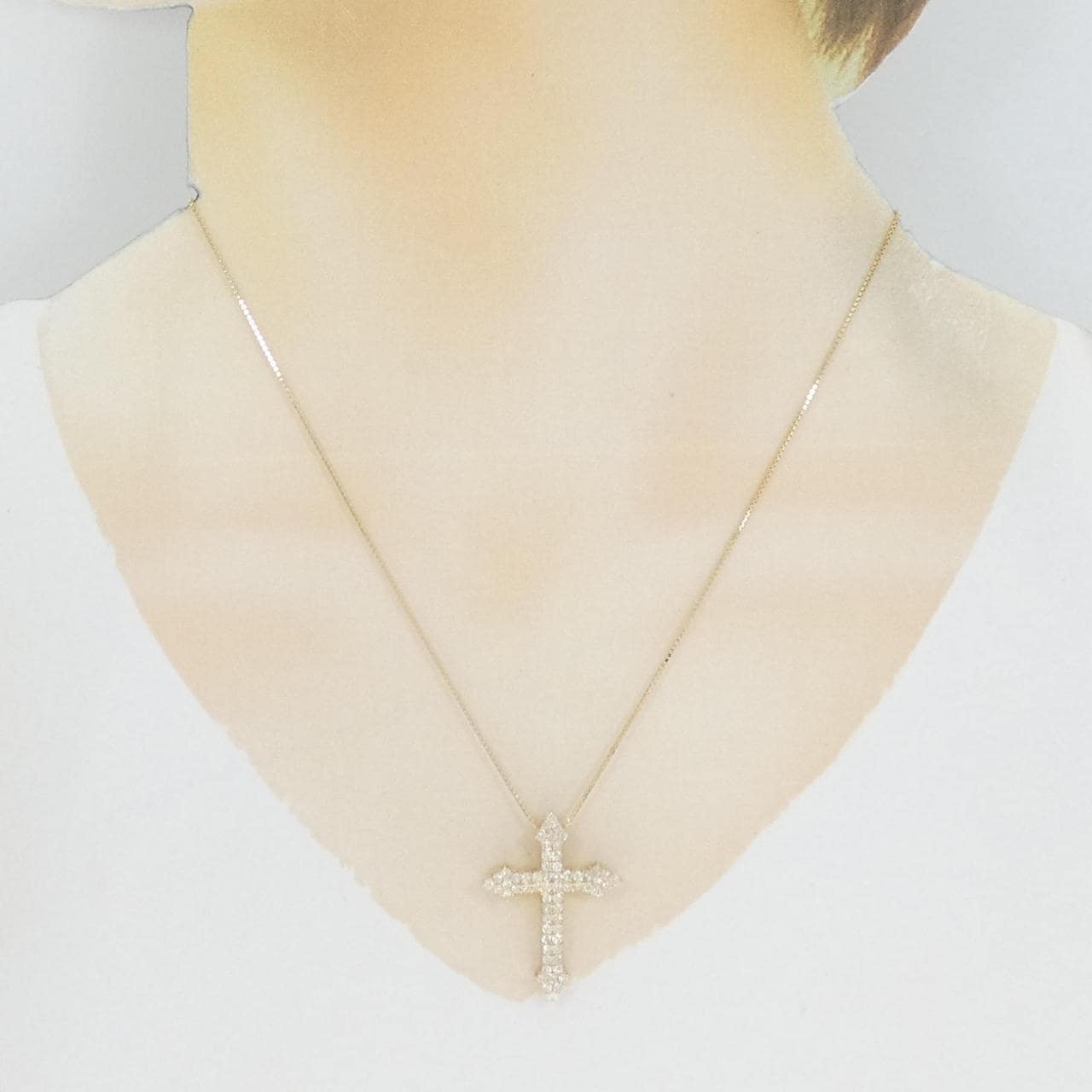 K18YG クロス ダイヤモンド ネックレス 1.00CT