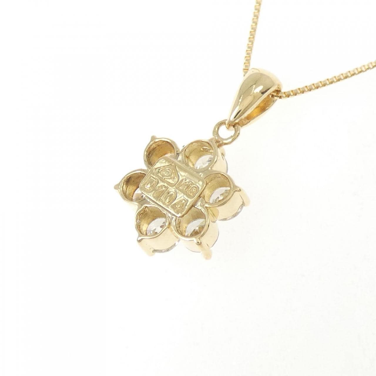 K18YG フラワー ダイヤモンド ネックレス 1.04CT