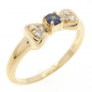 18KYG リボン サファイヤ リング