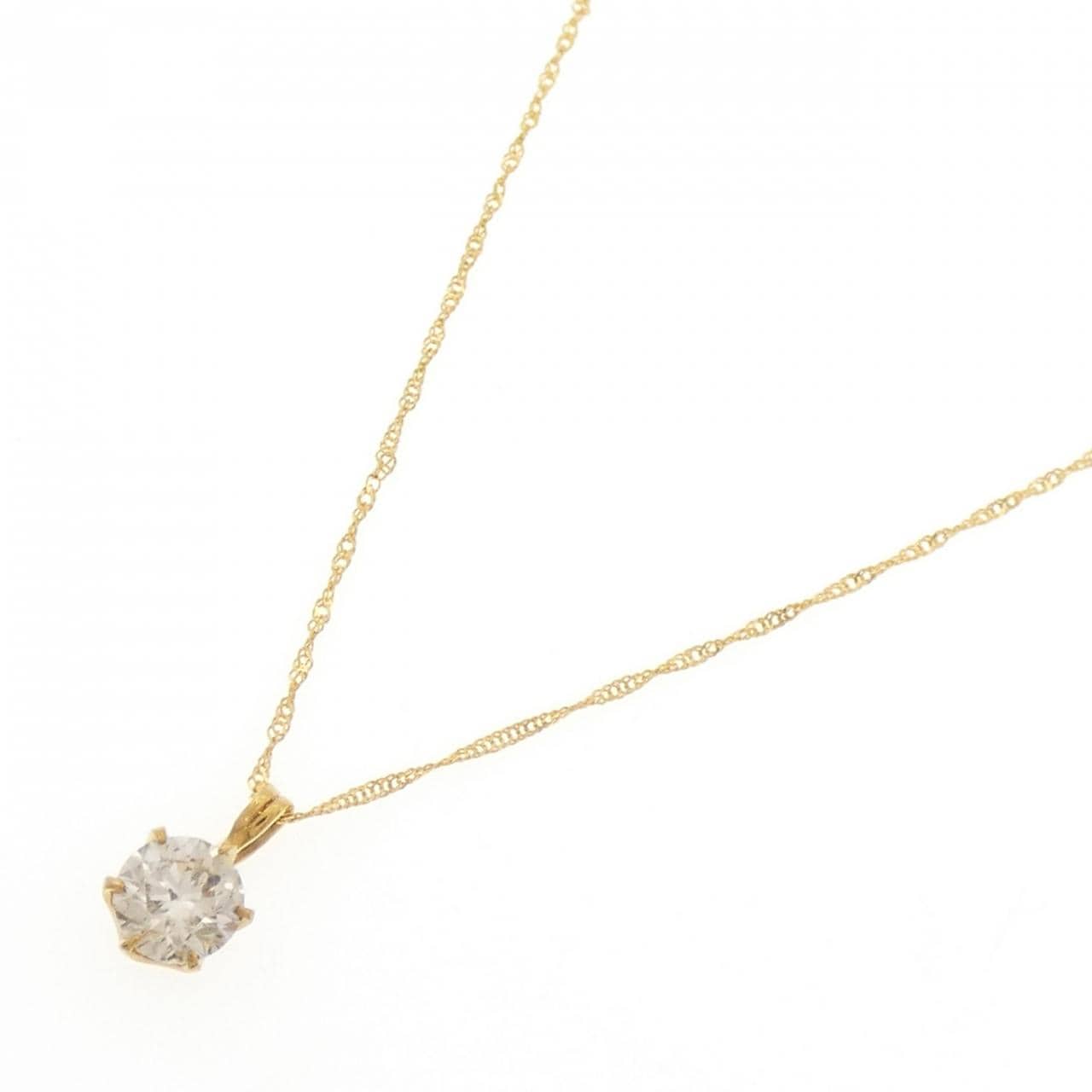 K24YG ソリティア ダイヤモンド ネックレス 1.5CT
