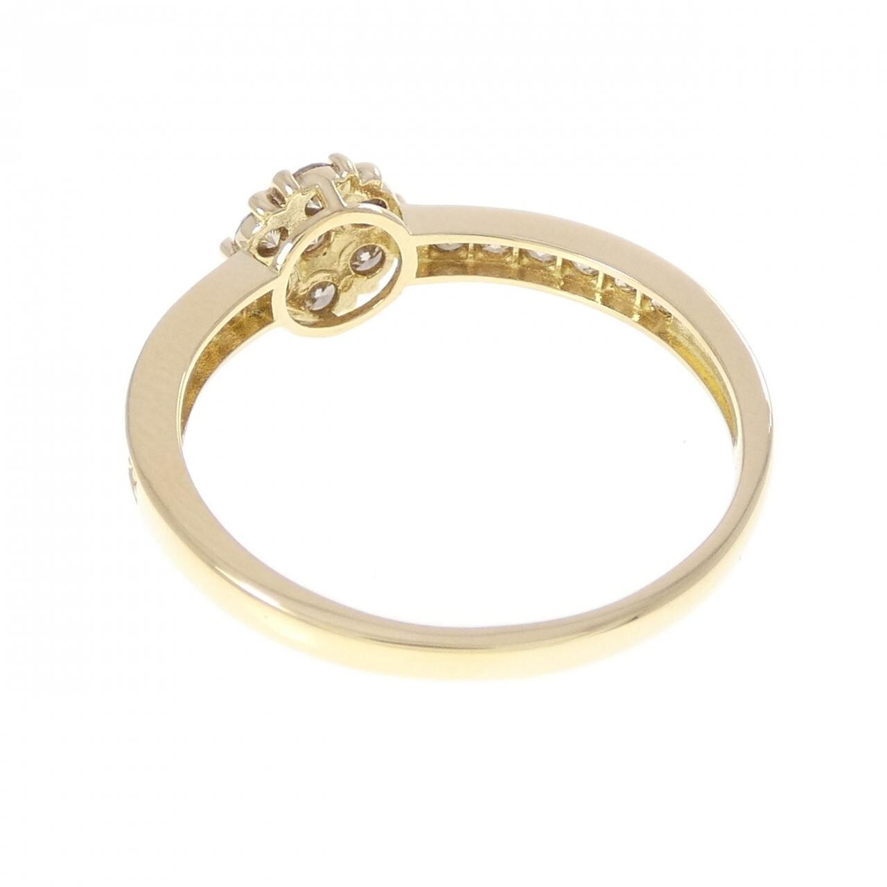 K18YG フラワー ダイヤモンド リング 0.50CT
