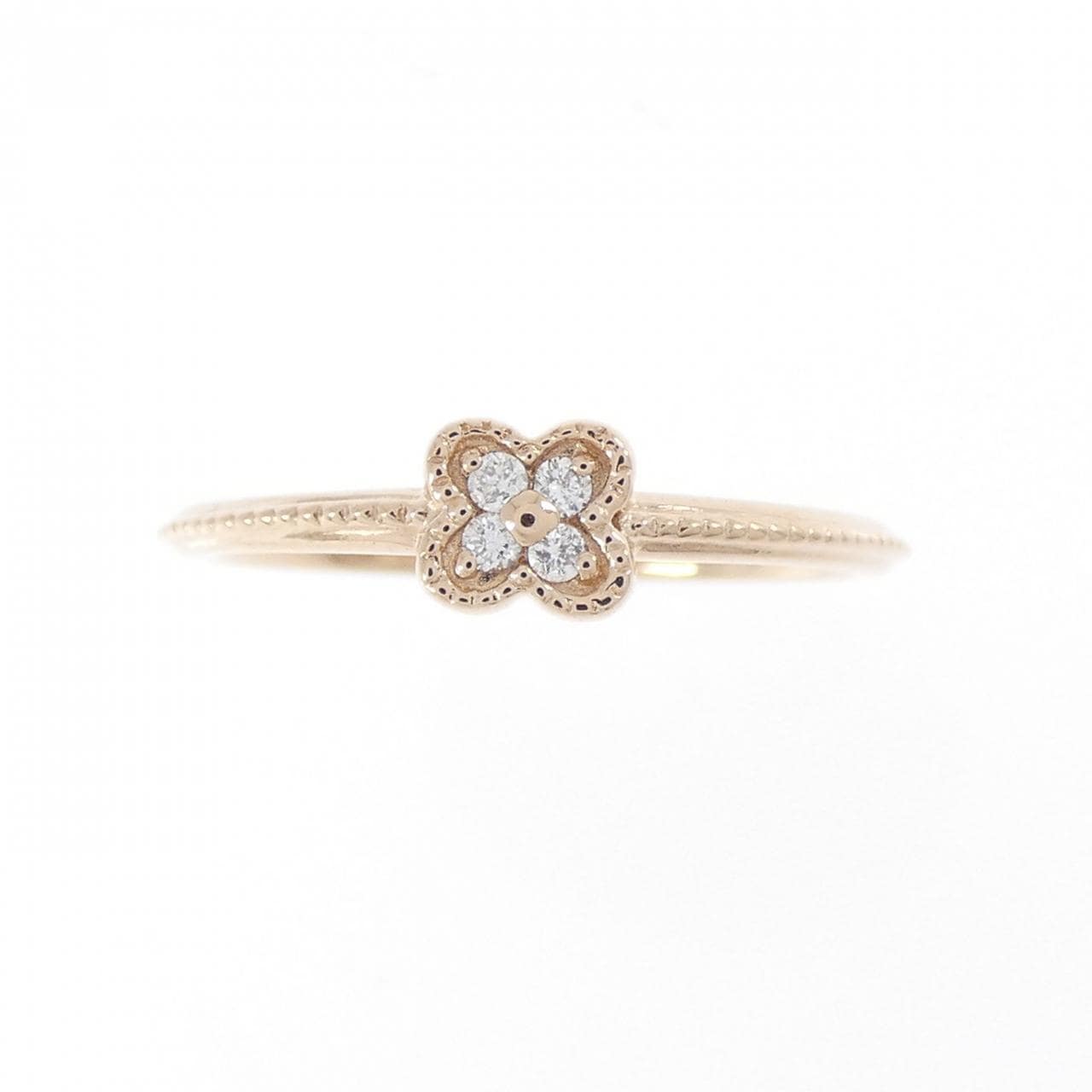 K18PG フラワー ダイヤモンド リング 0.04CT