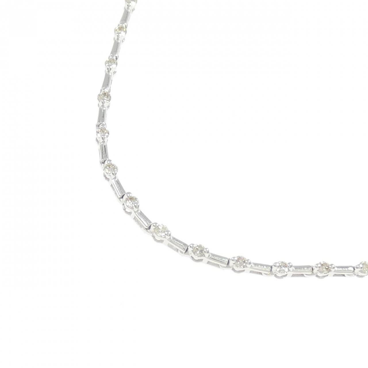 K18WG ダイヤモンド ネックレス 1.00CT