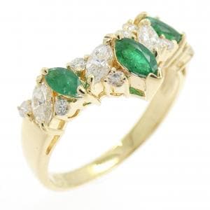 K18YG エメラルド リング 0.35CT