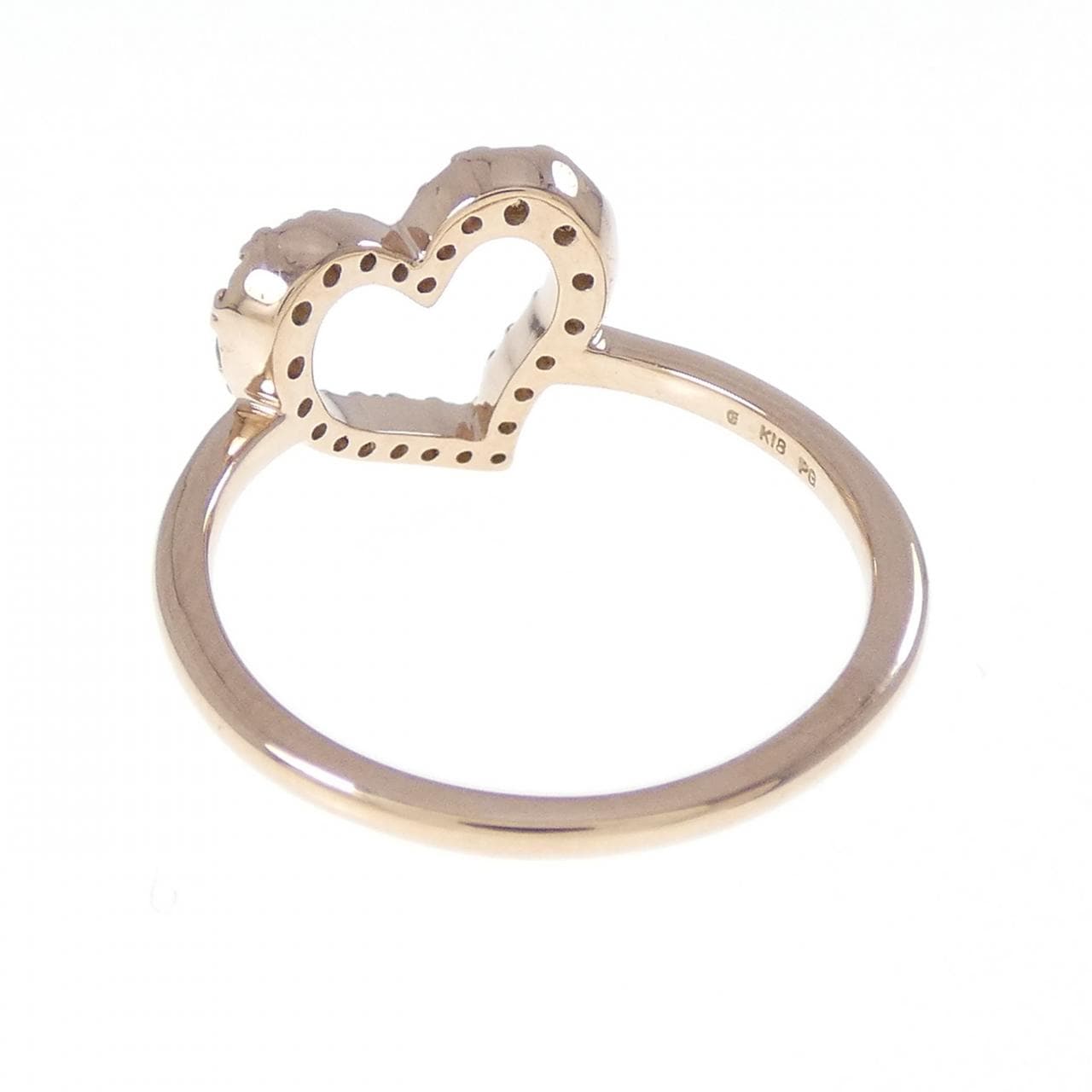 K18PG ハート ダイヤモンド リング 0.15CT