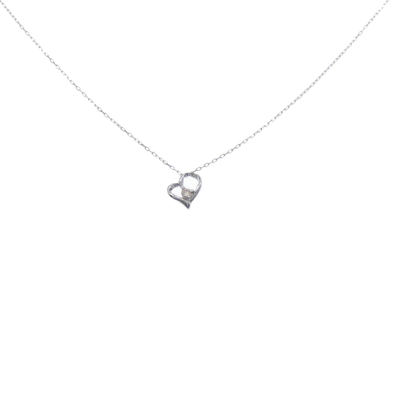 [BRAND NEW] PT Heart Diamond Necklace 0.02CT