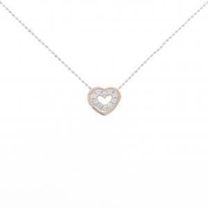 K18PG/K18WG 2WAY ハート ダイヤモンド ネックレス 0.09CT