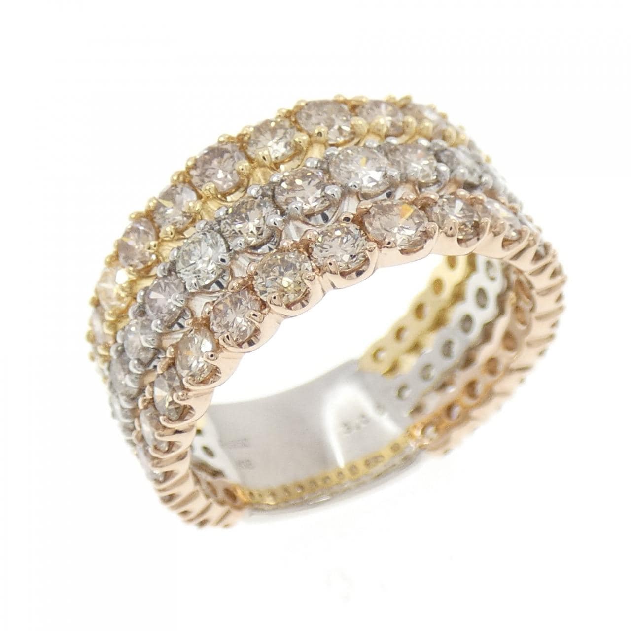 PT950/K18YG/K18PG ダイヤモンド リング 3.00CT