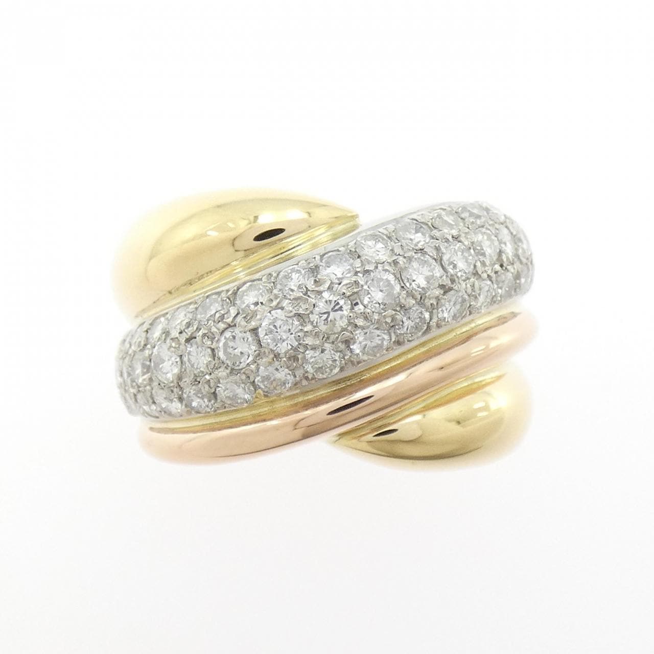 K18YG/PT900/K18PG ダイヤモンド リング 1.38CT