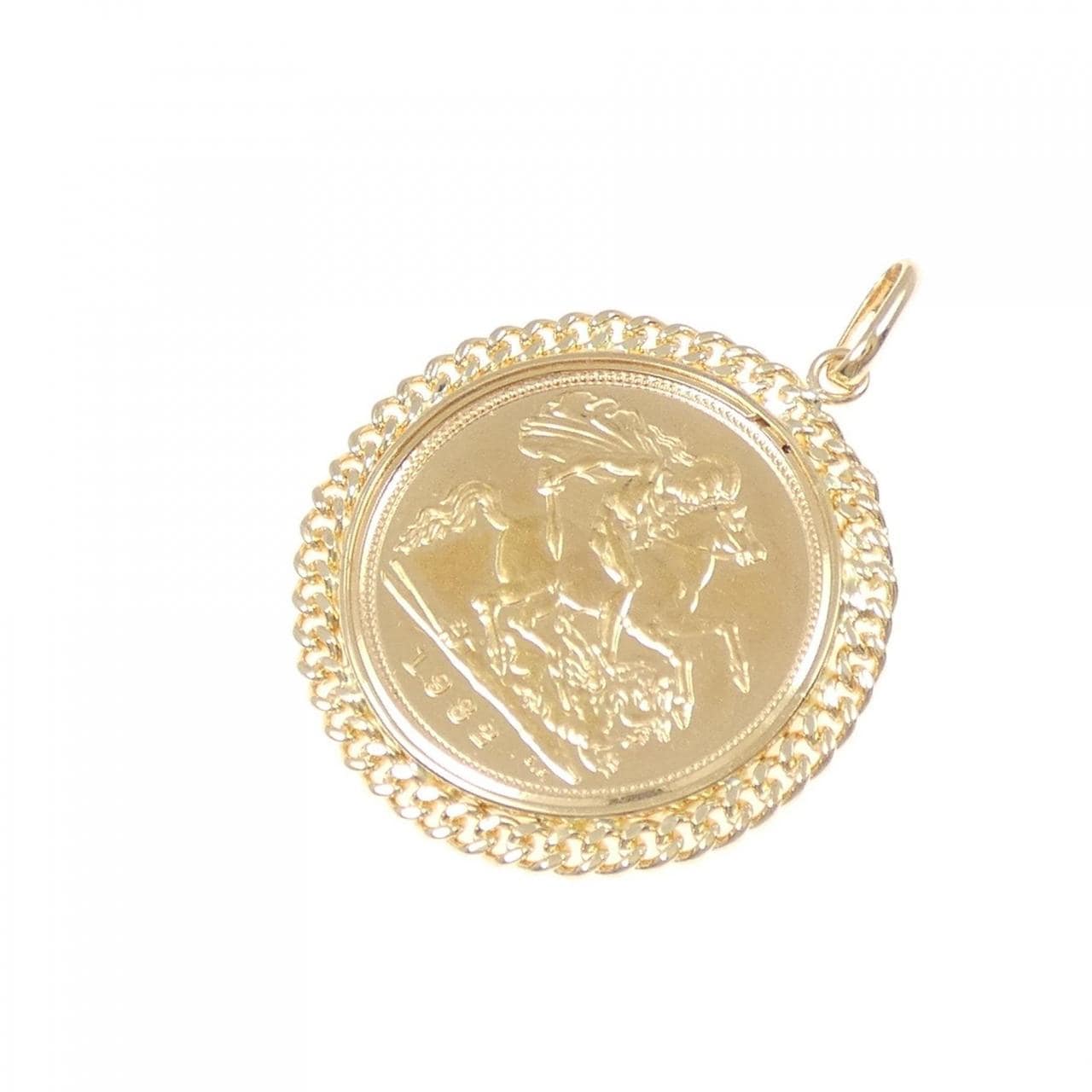 K18YG(枠) コイン ペンダント