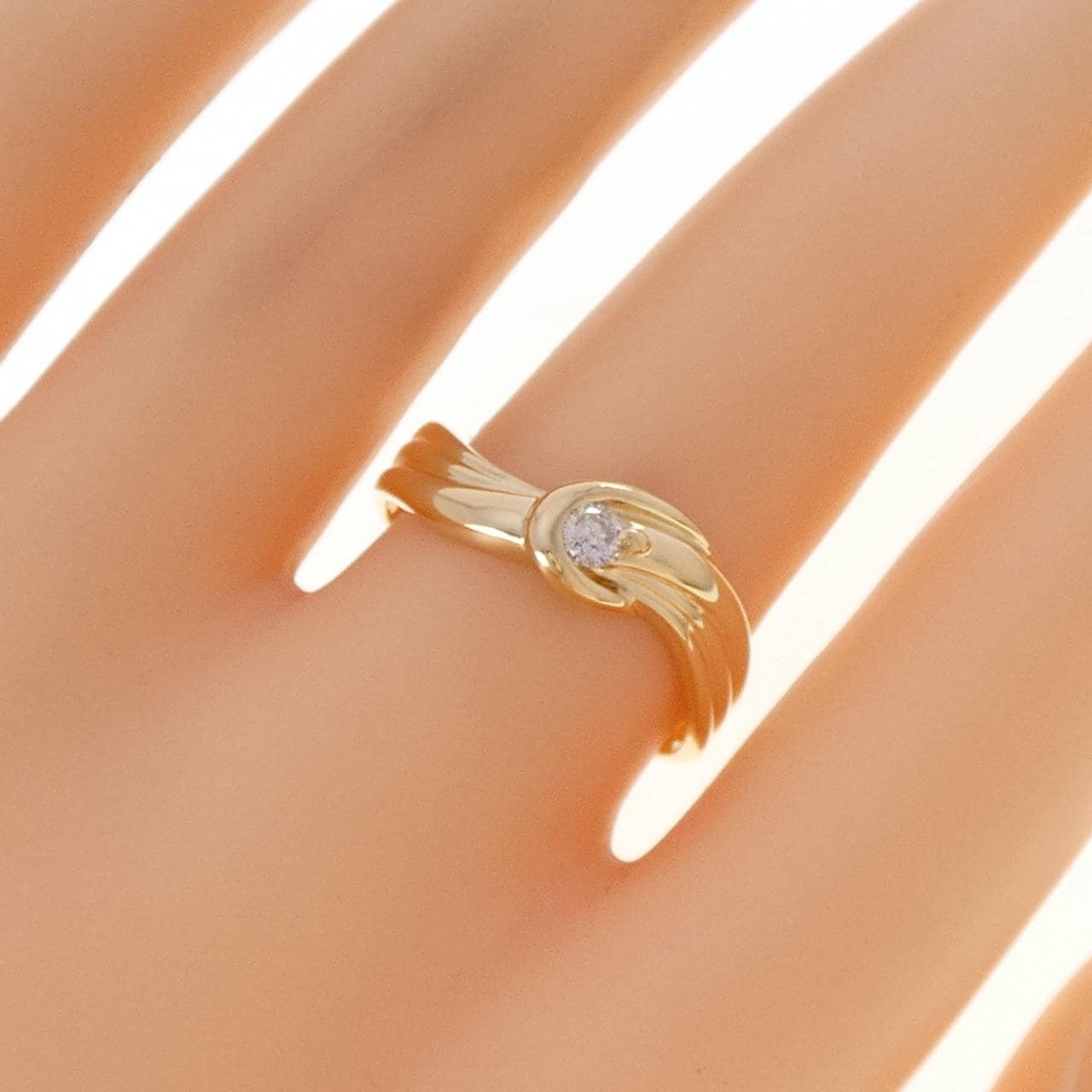 K18YG ダイヤモンド リング 0.12CT