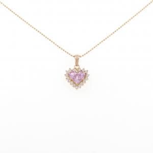 K18PG ハート サファイヤ ネックレス 0.73CT