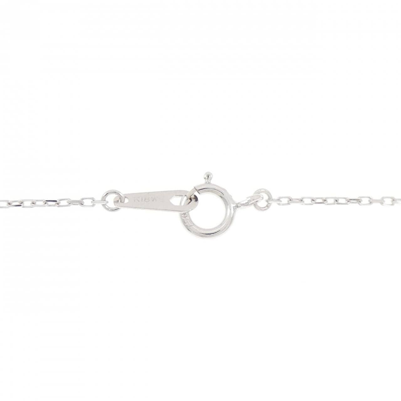 K18WG スリーストーン ダイヤモンド ネックレス 0.50CT