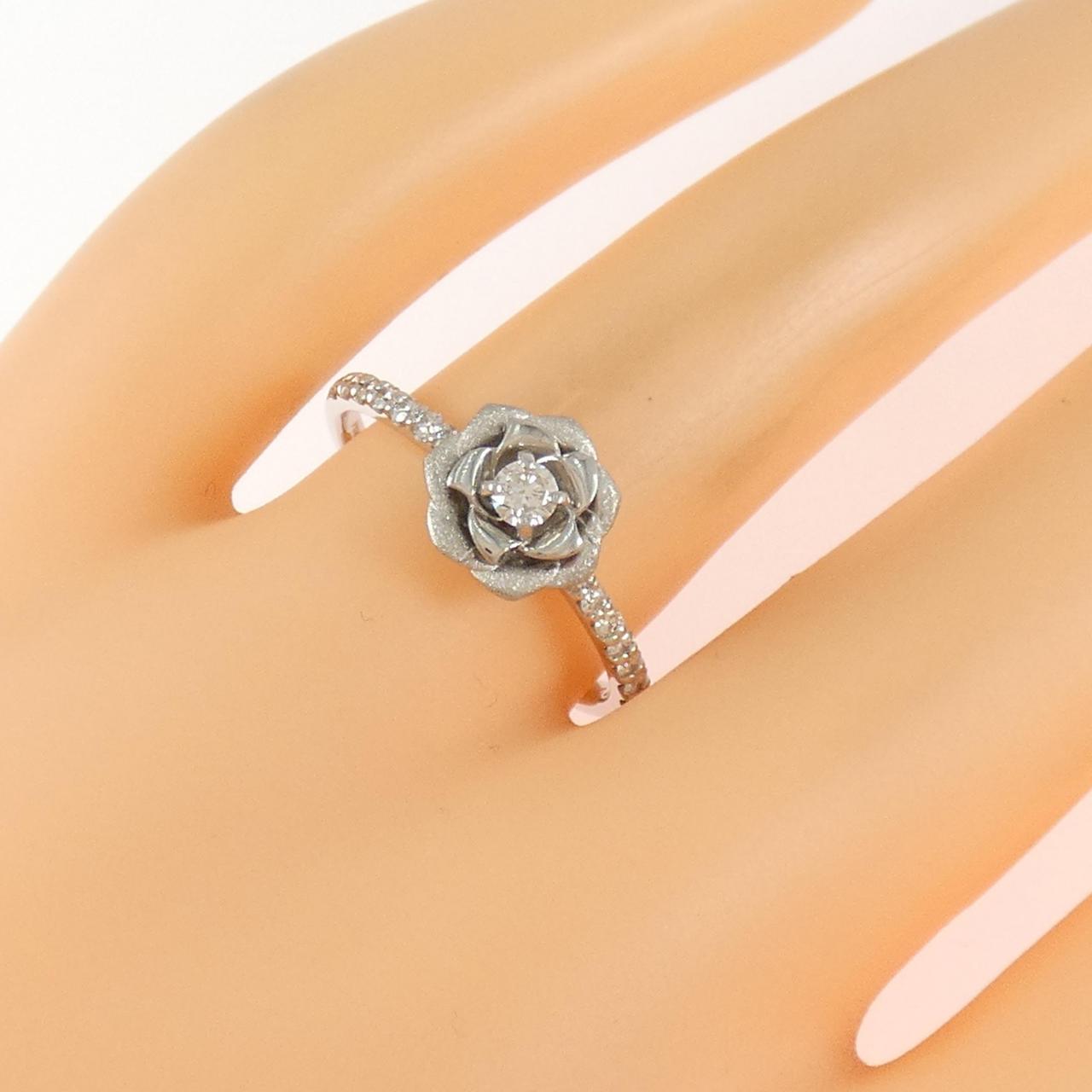 PT950花朵鑽石戒指，0.25克拉