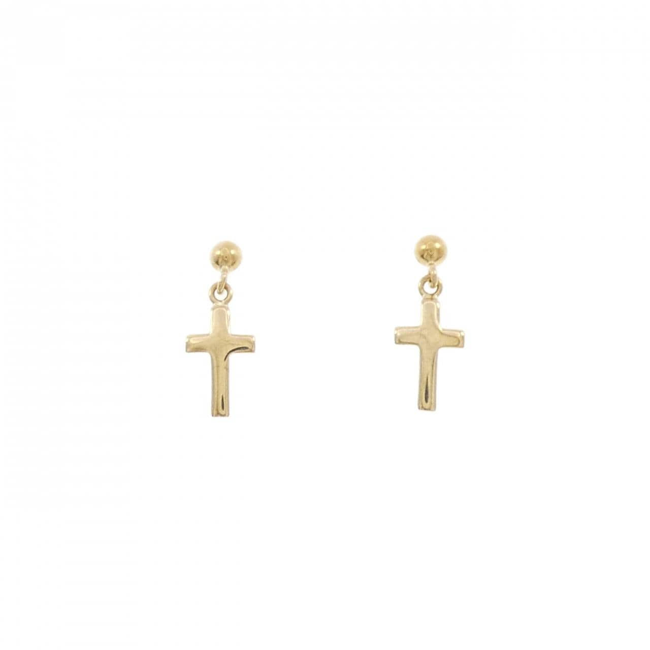 K18YG クロス ピアス