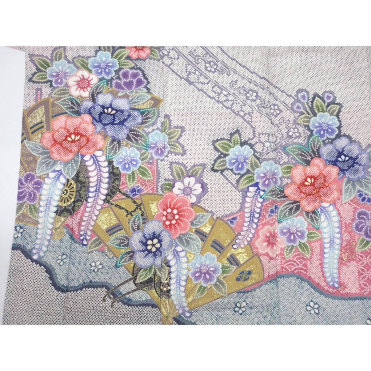 振袖　総絞り　金彩加工　きもの・長襦袢　２点セット