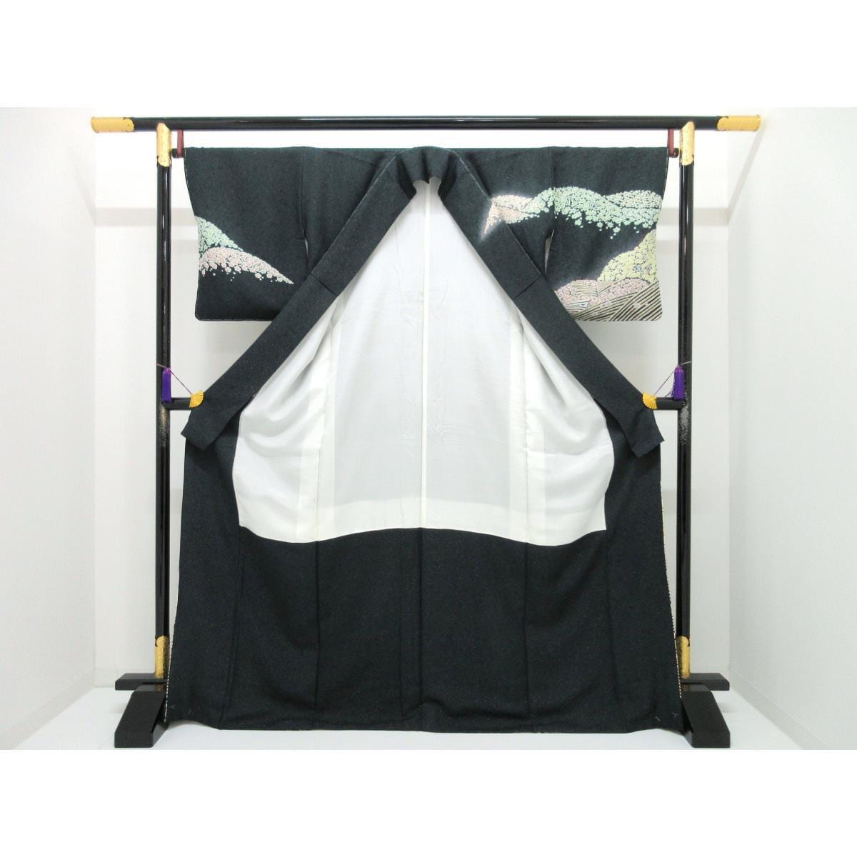 【未使用品】訪問着　銀通し絞り加工　ボカシ染