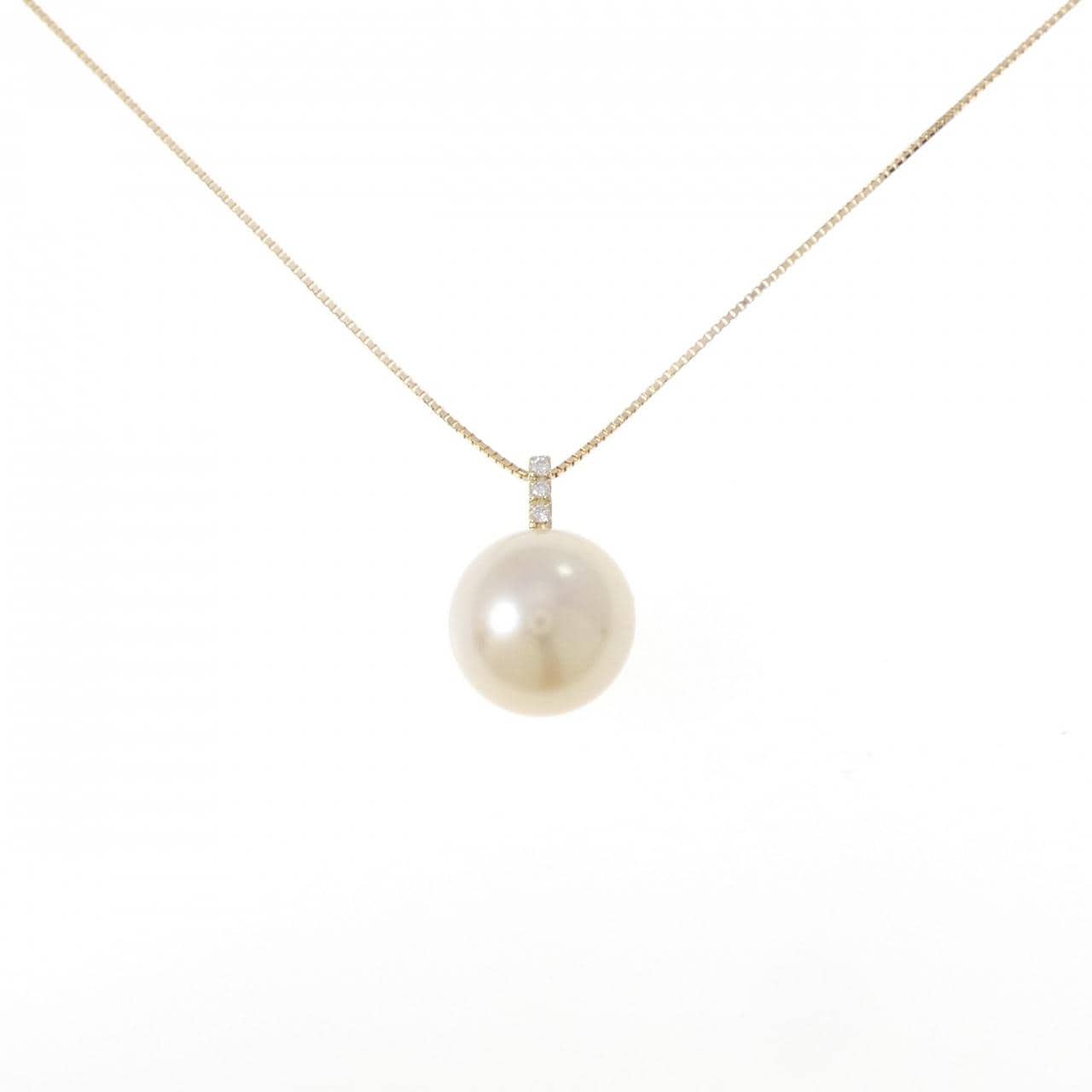 K18YG 白蝶パール ネックレス 12.5mm