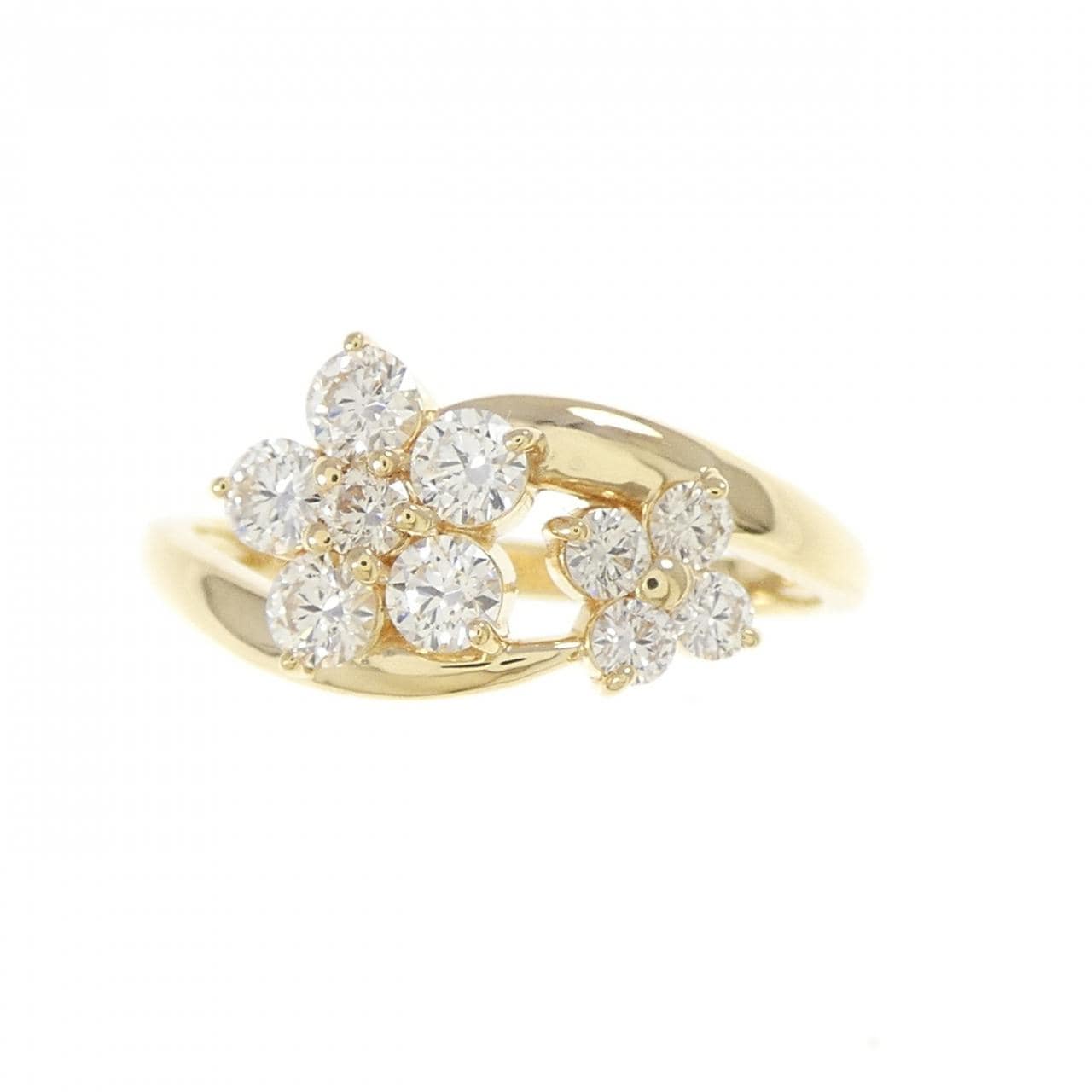 K18YG フラワー ダイヤモンド リング 0.50CT